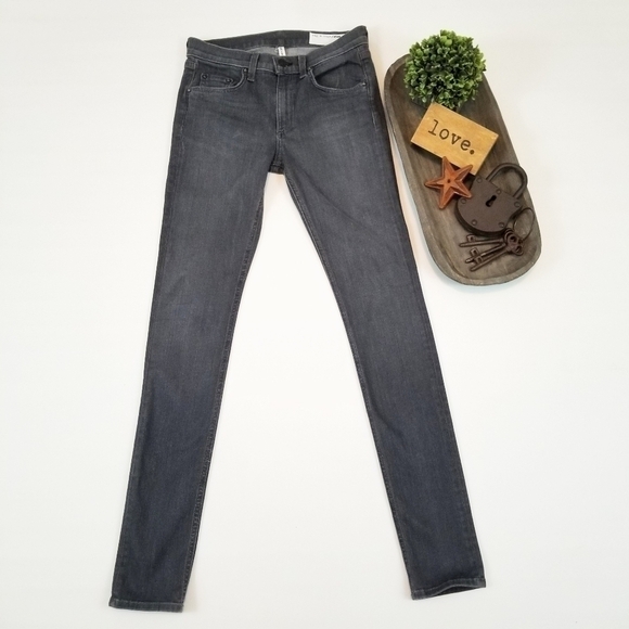 Rag & Bone 9 Inch Skinny gray denim skinny jeans - Picture 1 of 7